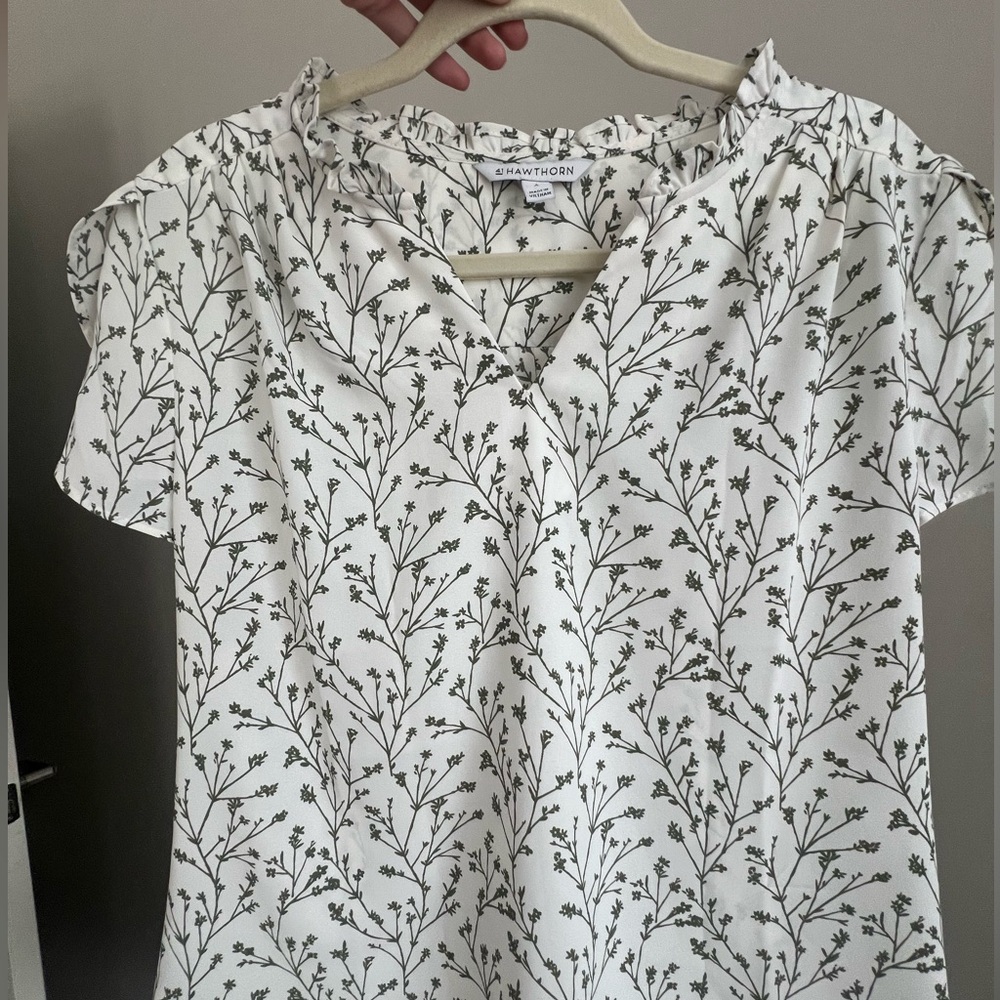 White and green blouse